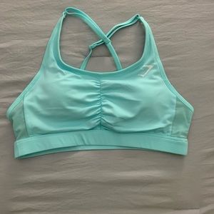 Pale turquoise Gymshark ease sports bra